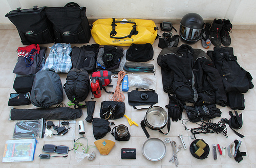 Motorcycle packing lists for travel